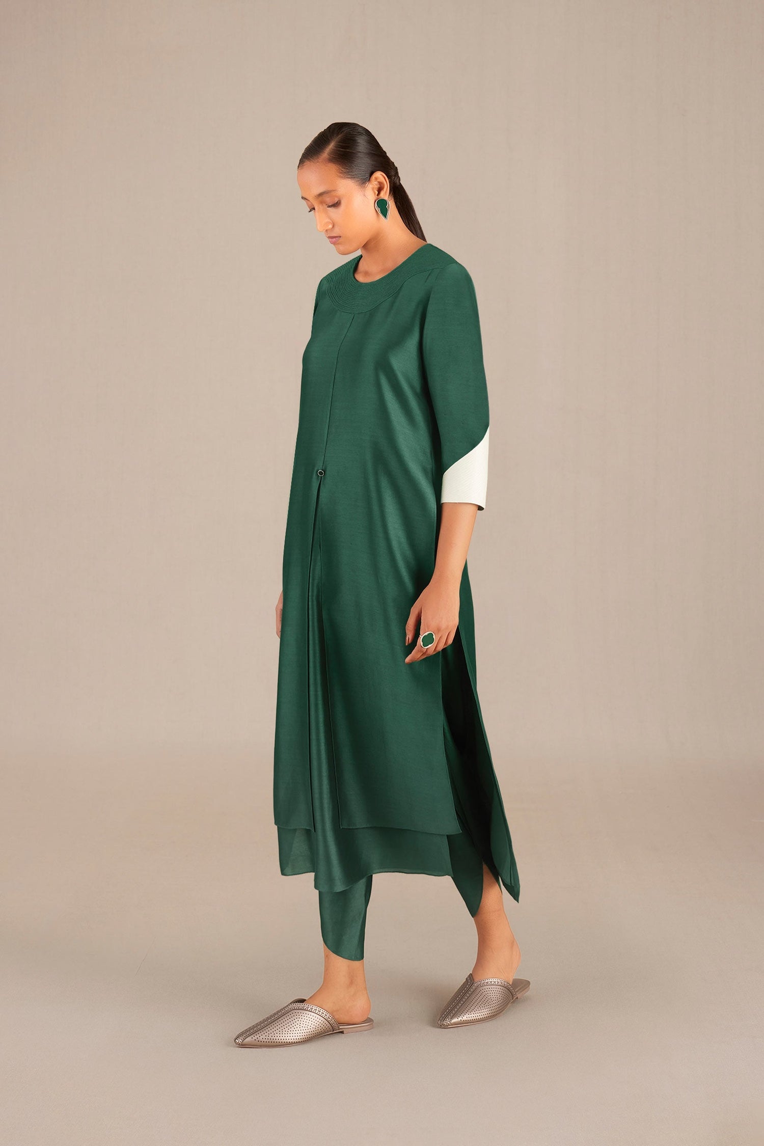 Azmi Kurta set - Emerald