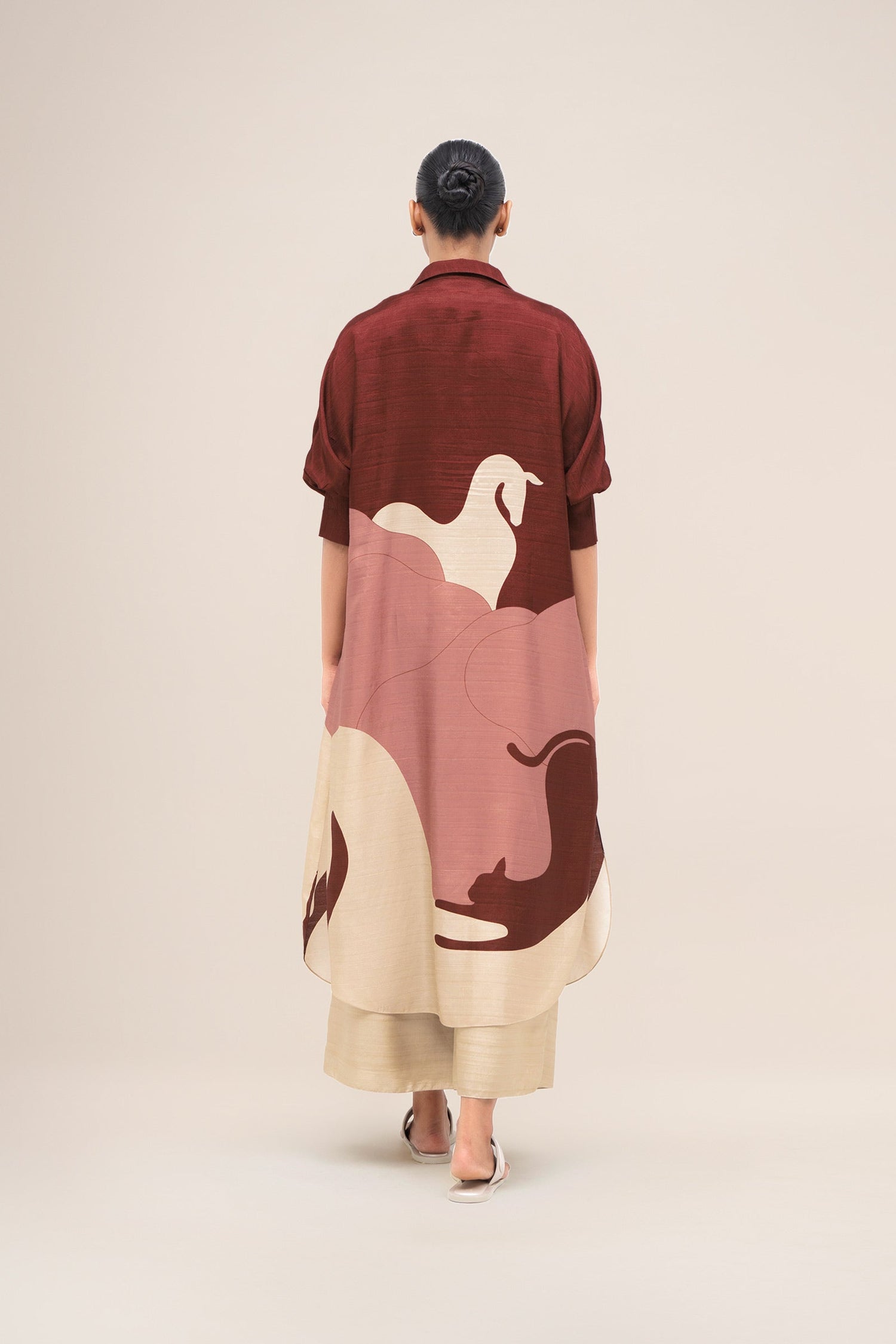  Silk Yara Tunic Set – Red