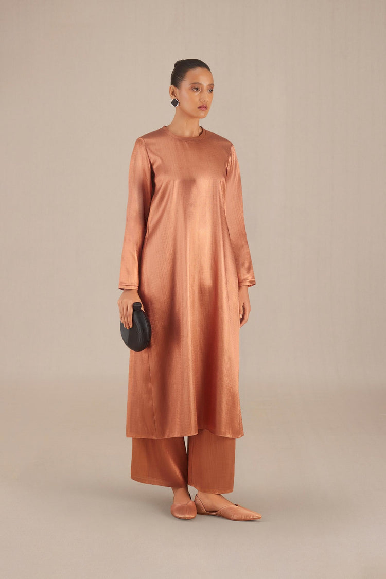 Aksa Tunic Set - Metallic Copper 