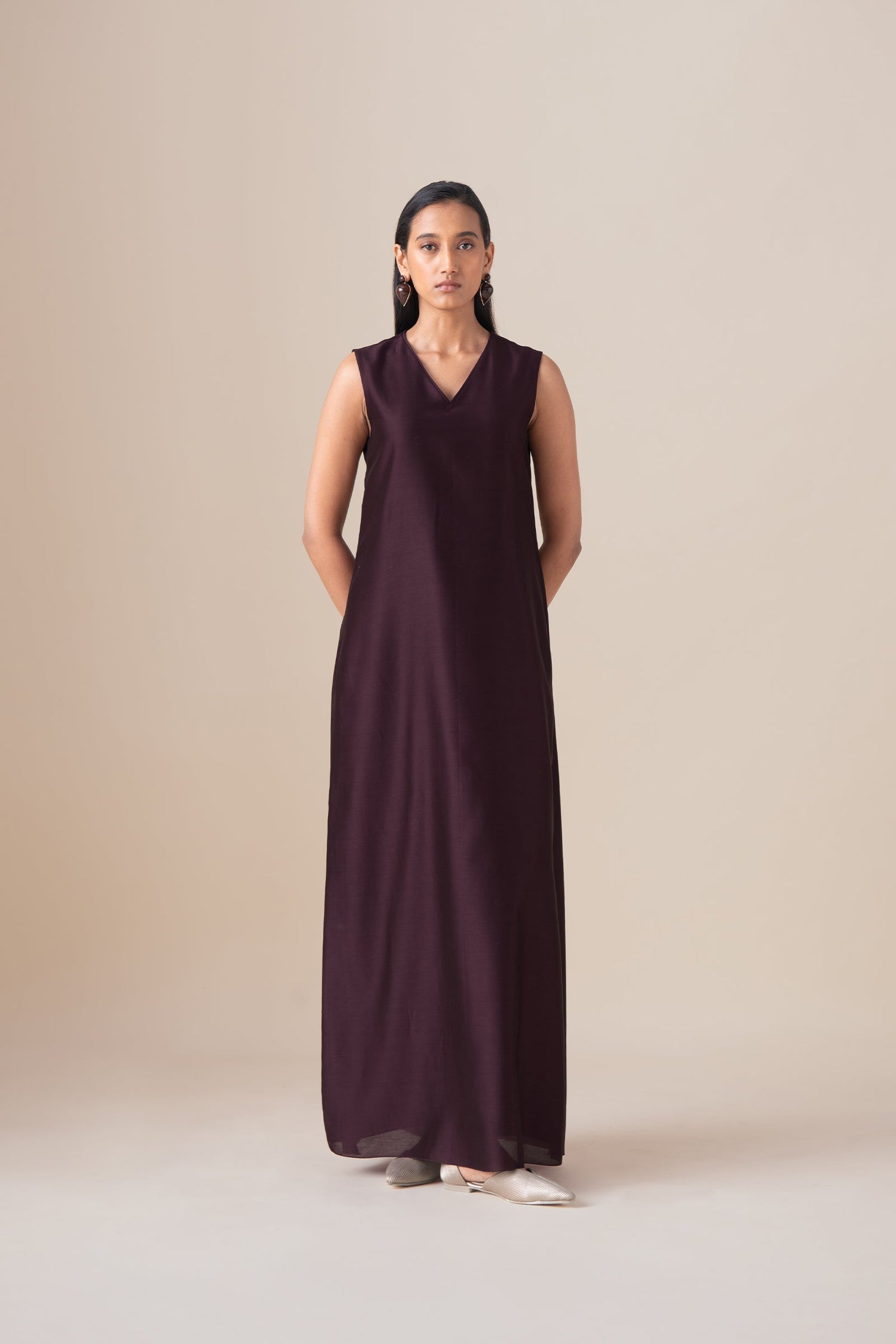    Chanderi Afira Abaya Set – Red