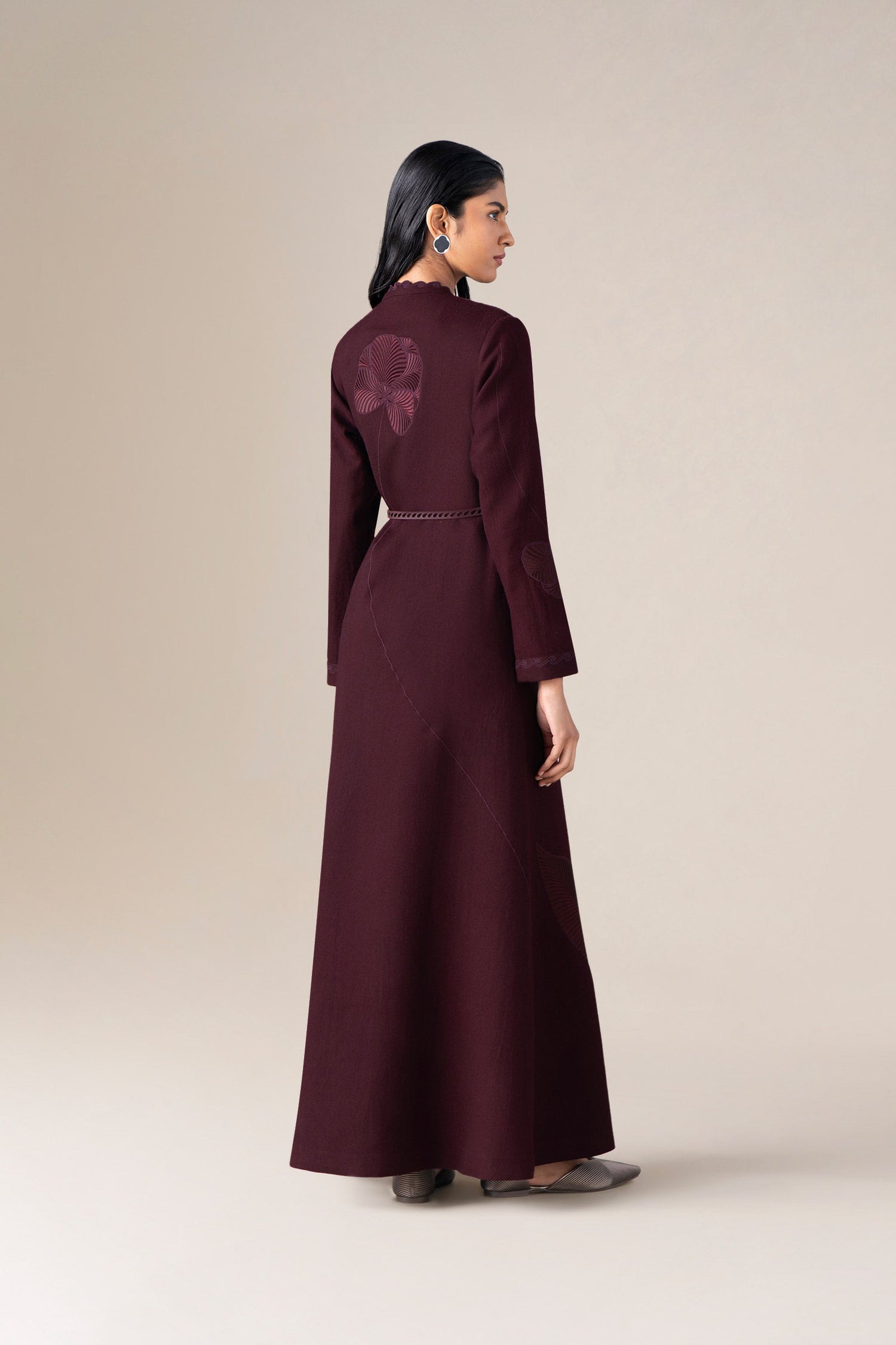  Wool Nahid Abaya Set – Red