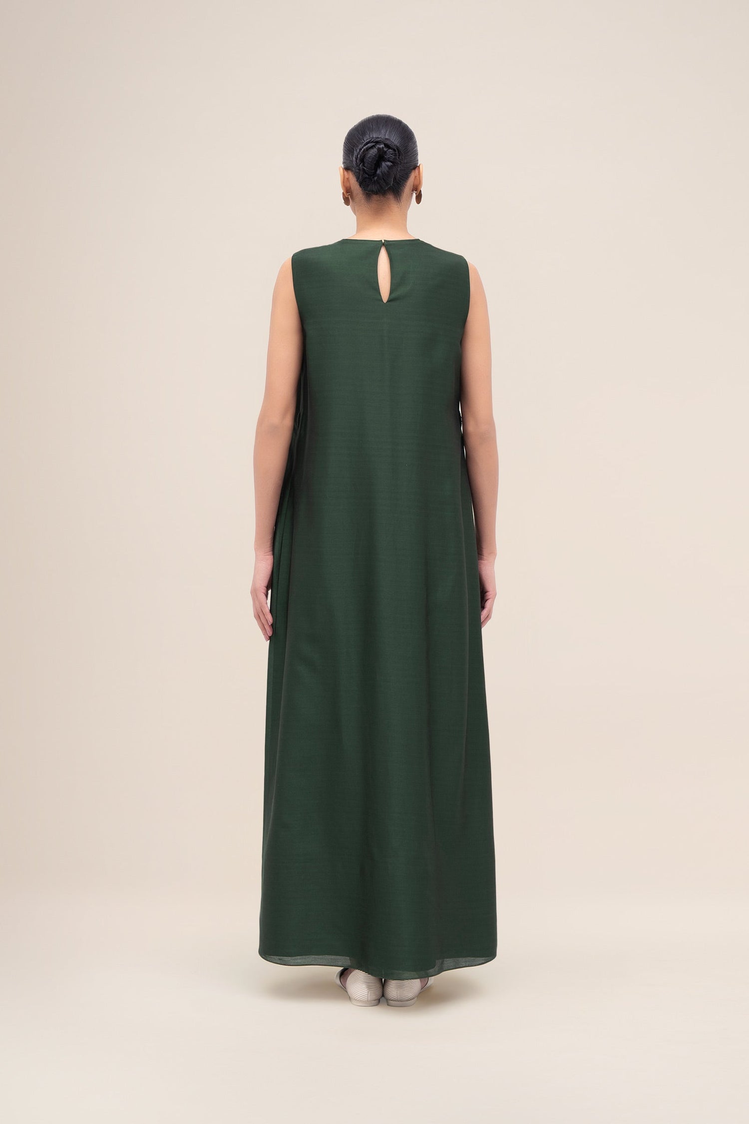  Chanderi Ghubar Abaya Set – Green