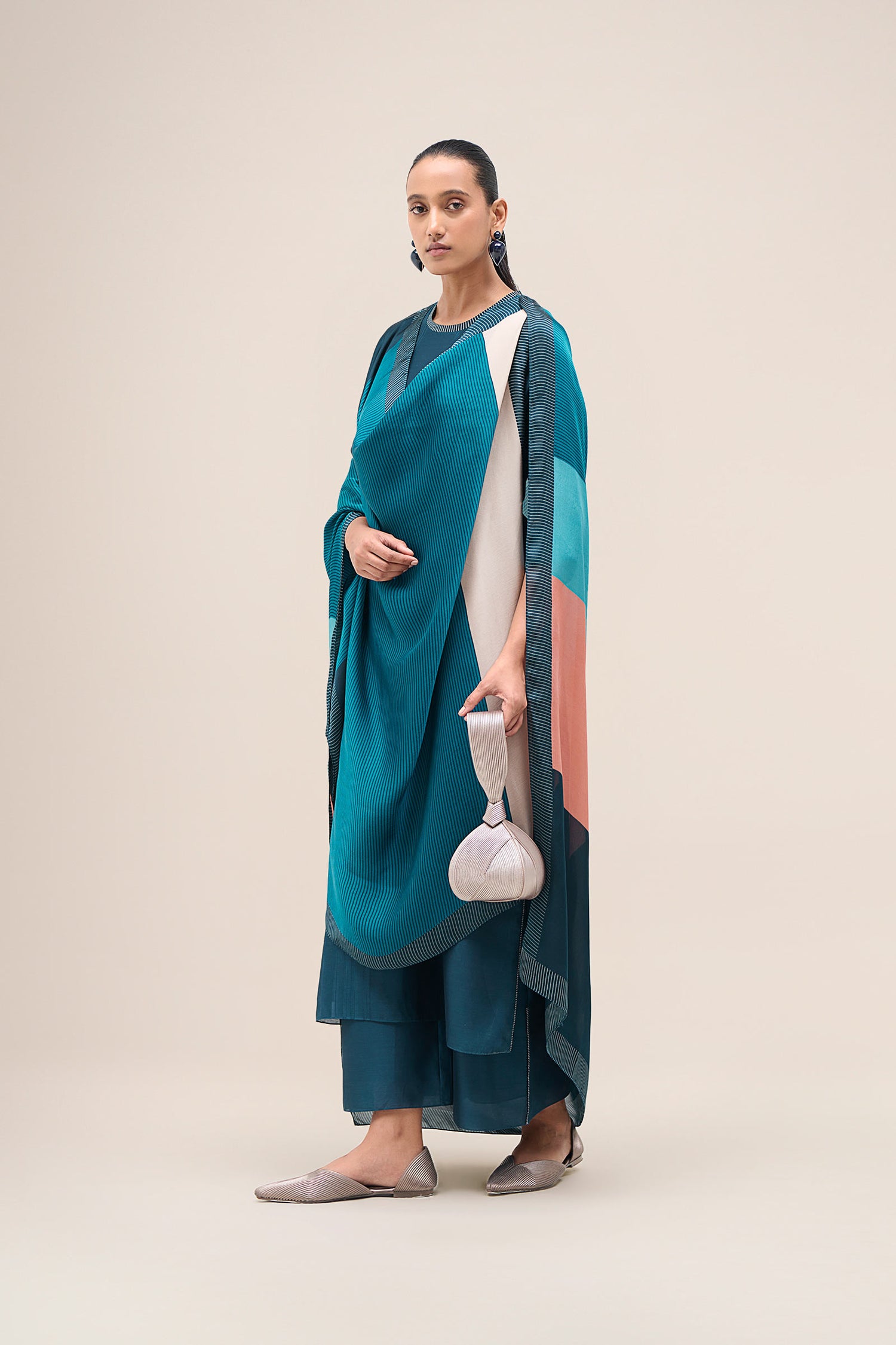  Chanderi Safira Kurta Set – Blue