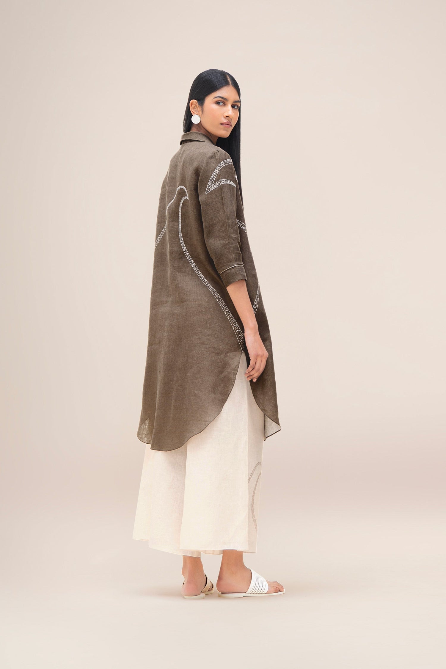  Linen Yuhina Tunic Set – Brown
