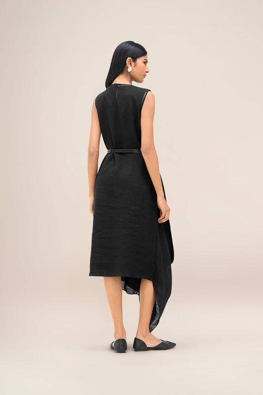 Linen Dove Dress – Black