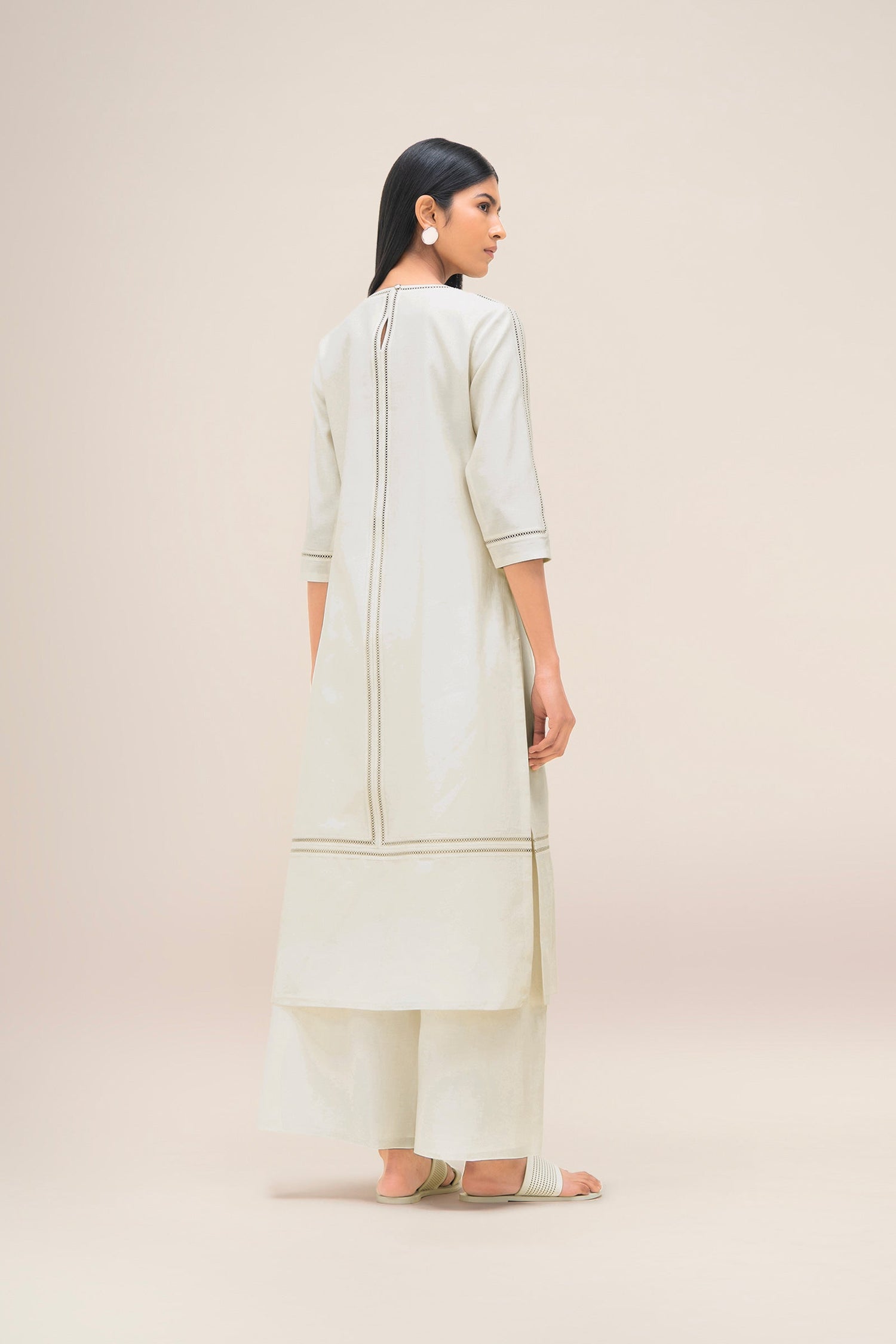  Chanderi Aranya Kurta Set – Ivory