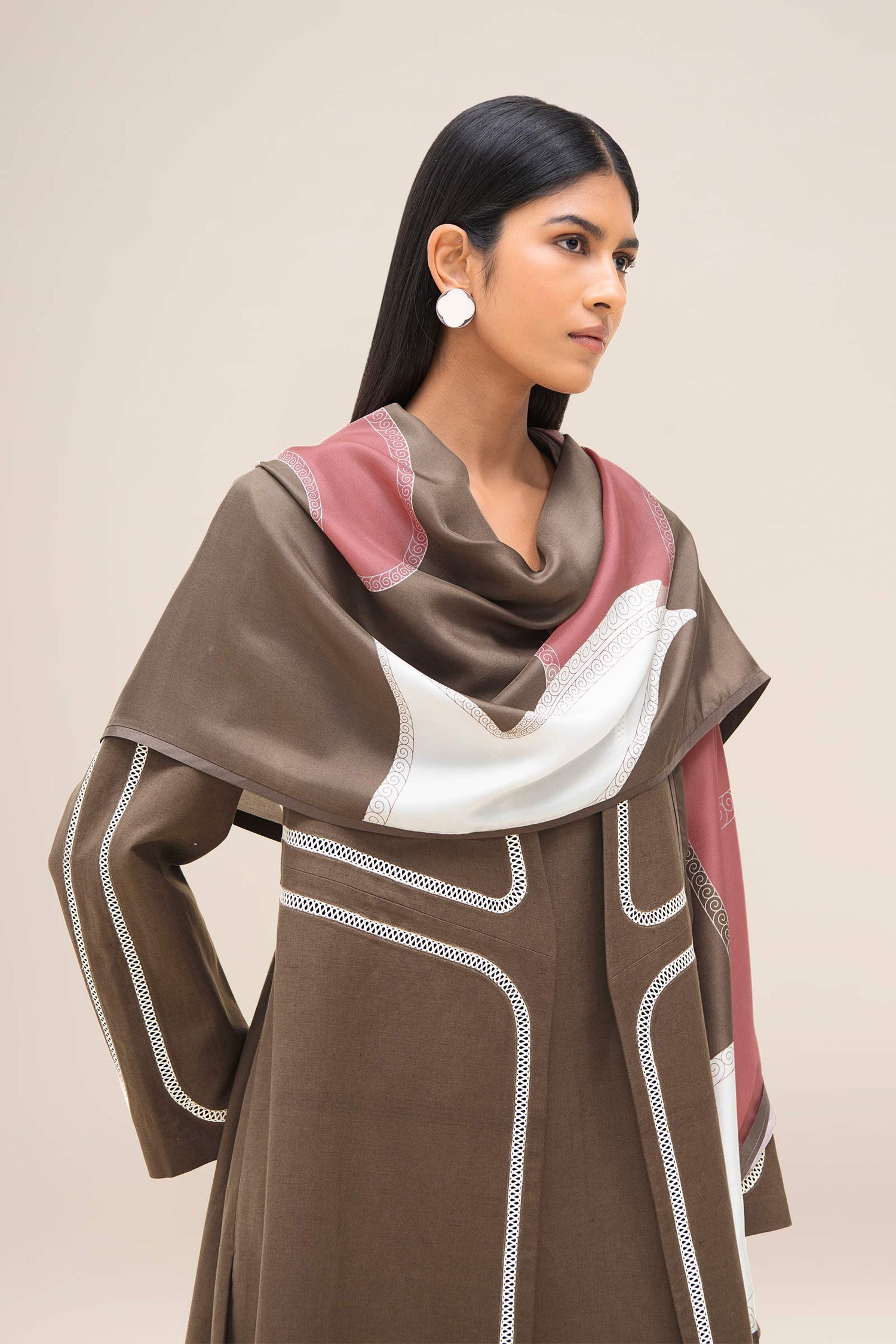  Silk Avis Scarf – Brown