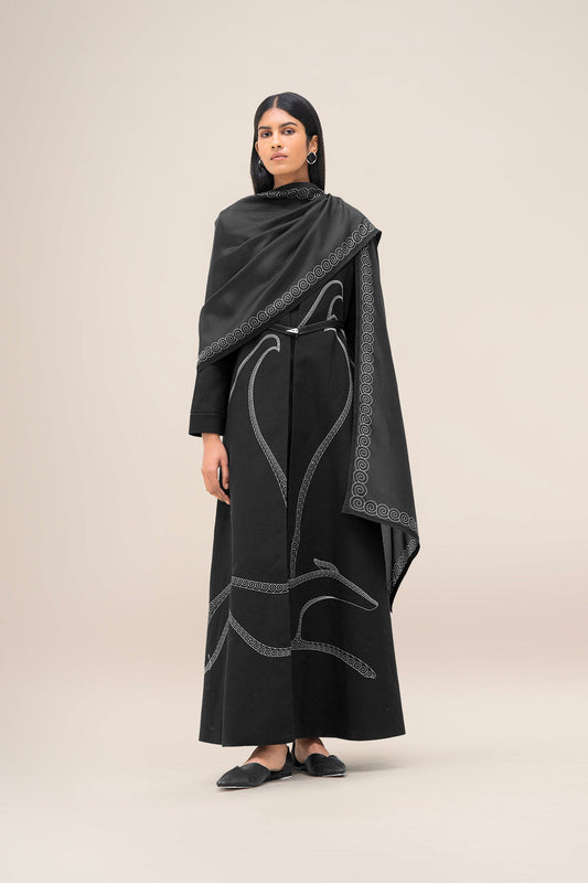 Silk Nightjar Scarf – Black