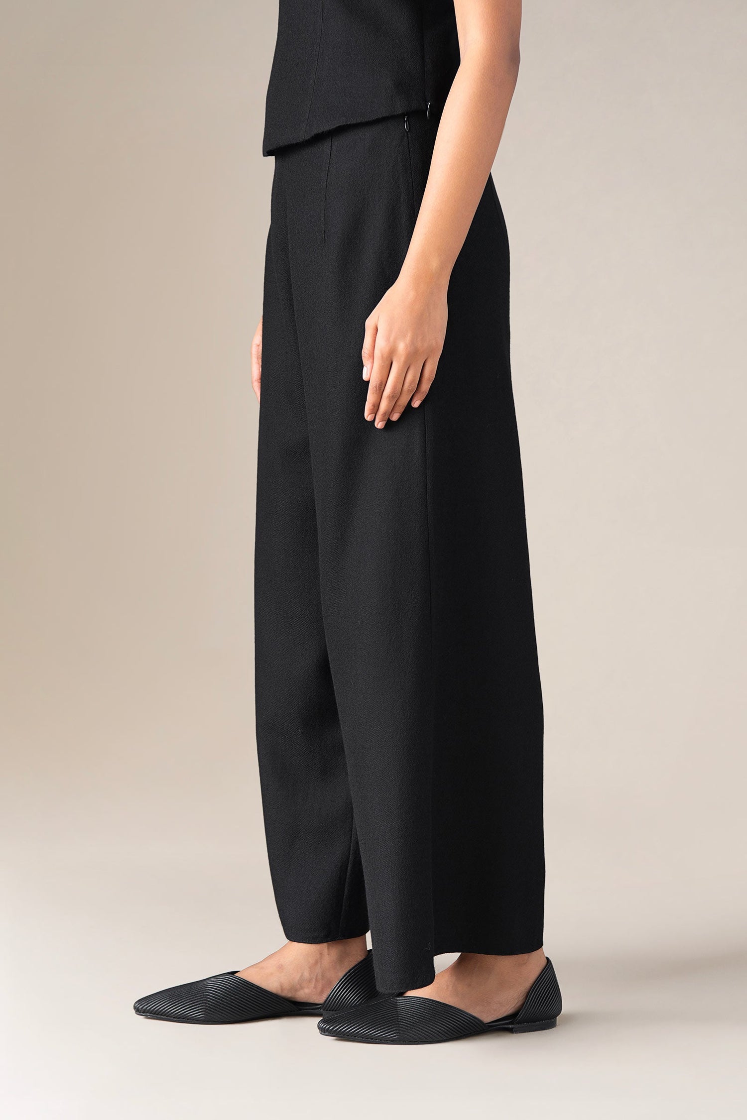  Wool Alba Palazzo – Black