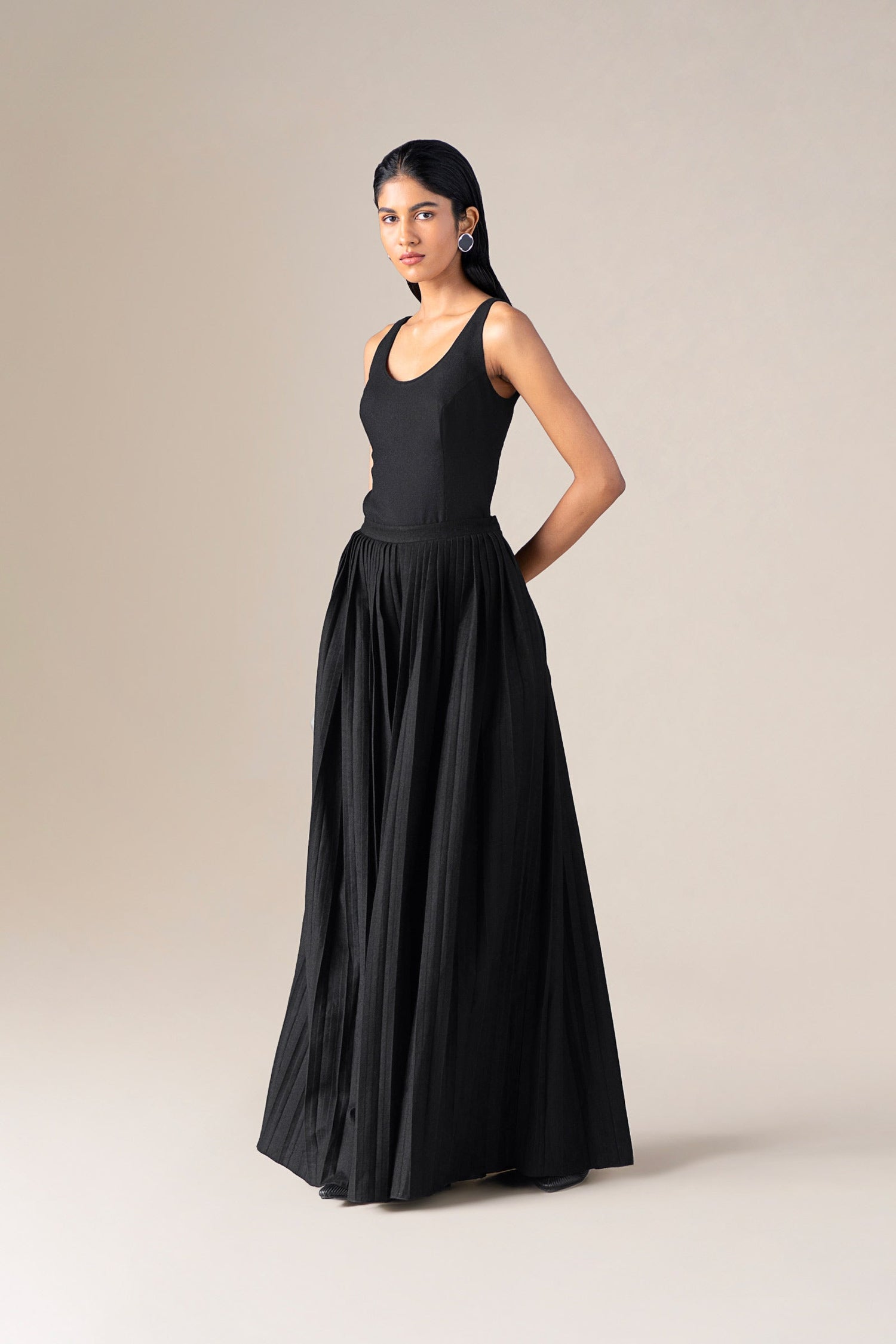  Wool Eliz Palazzo – Black