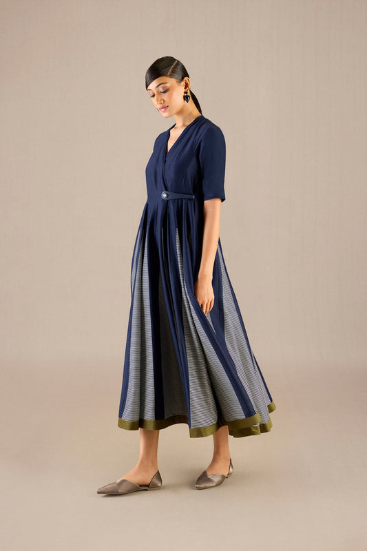 Chanderi Asma Dress – Blue