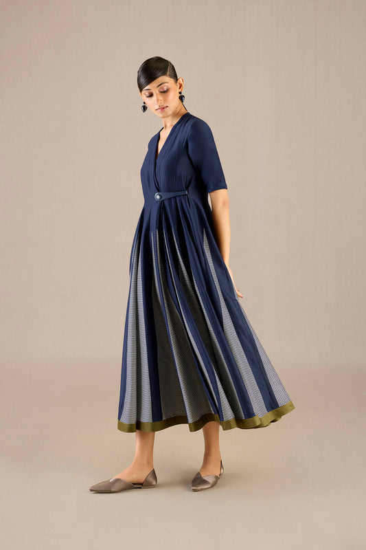 Chanderi Asma Dress – Blue
