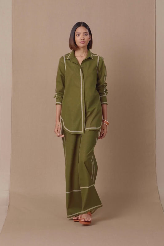 Khadi Meg Shirt Set – Green