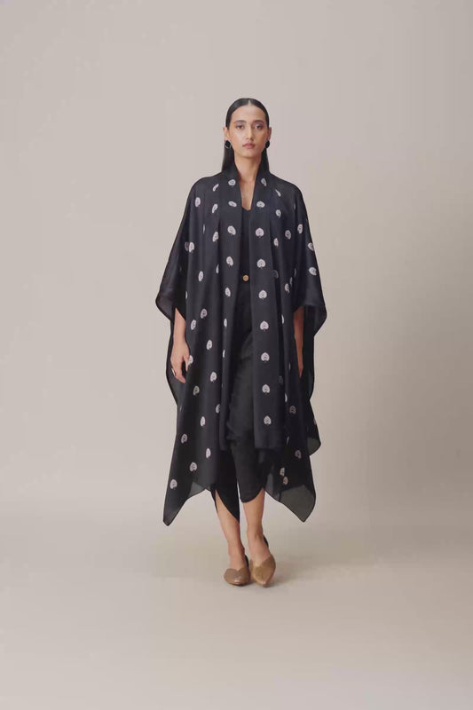 Organza Umaya Cape Set – Black