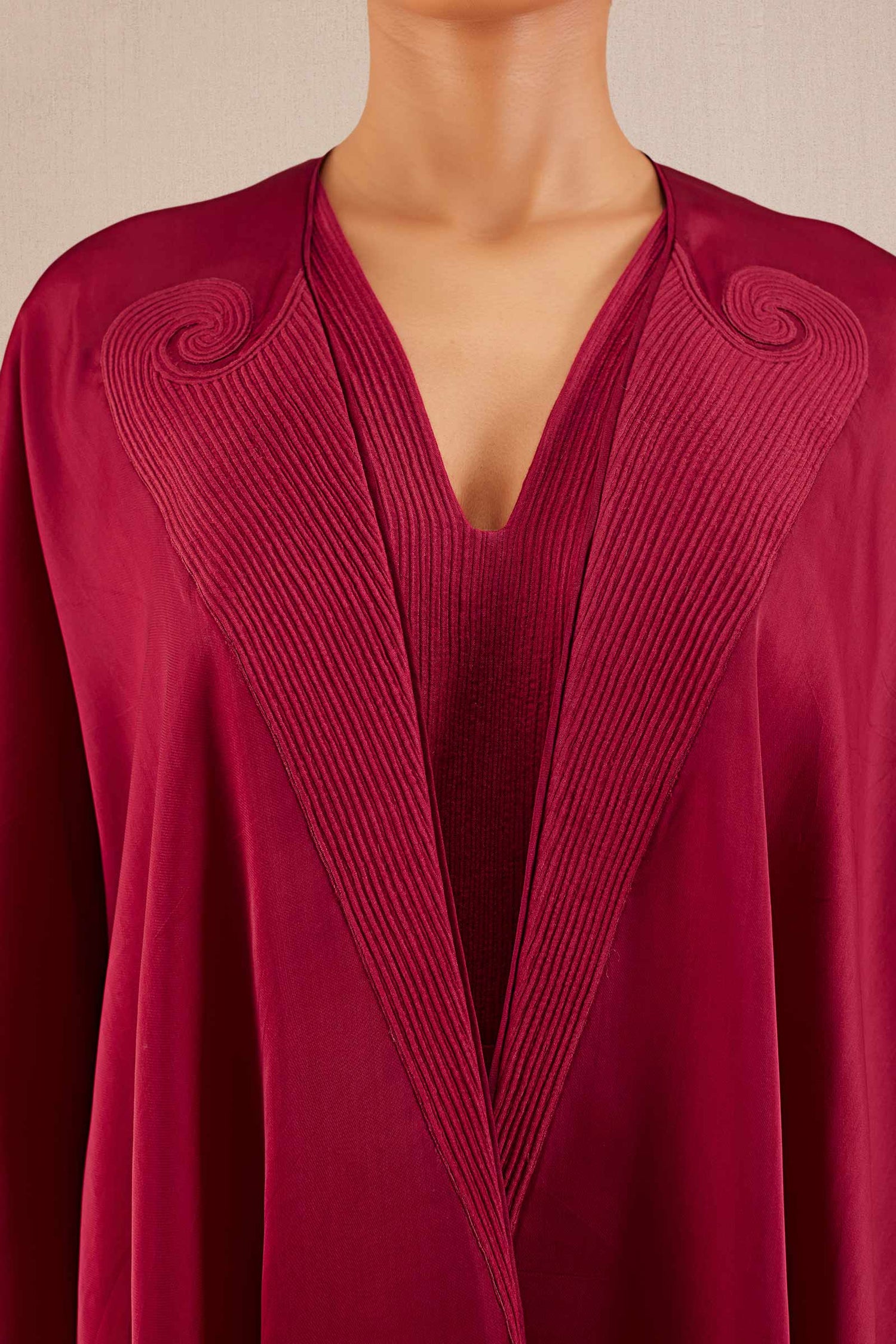  Organza Nyra Cape Set – Red