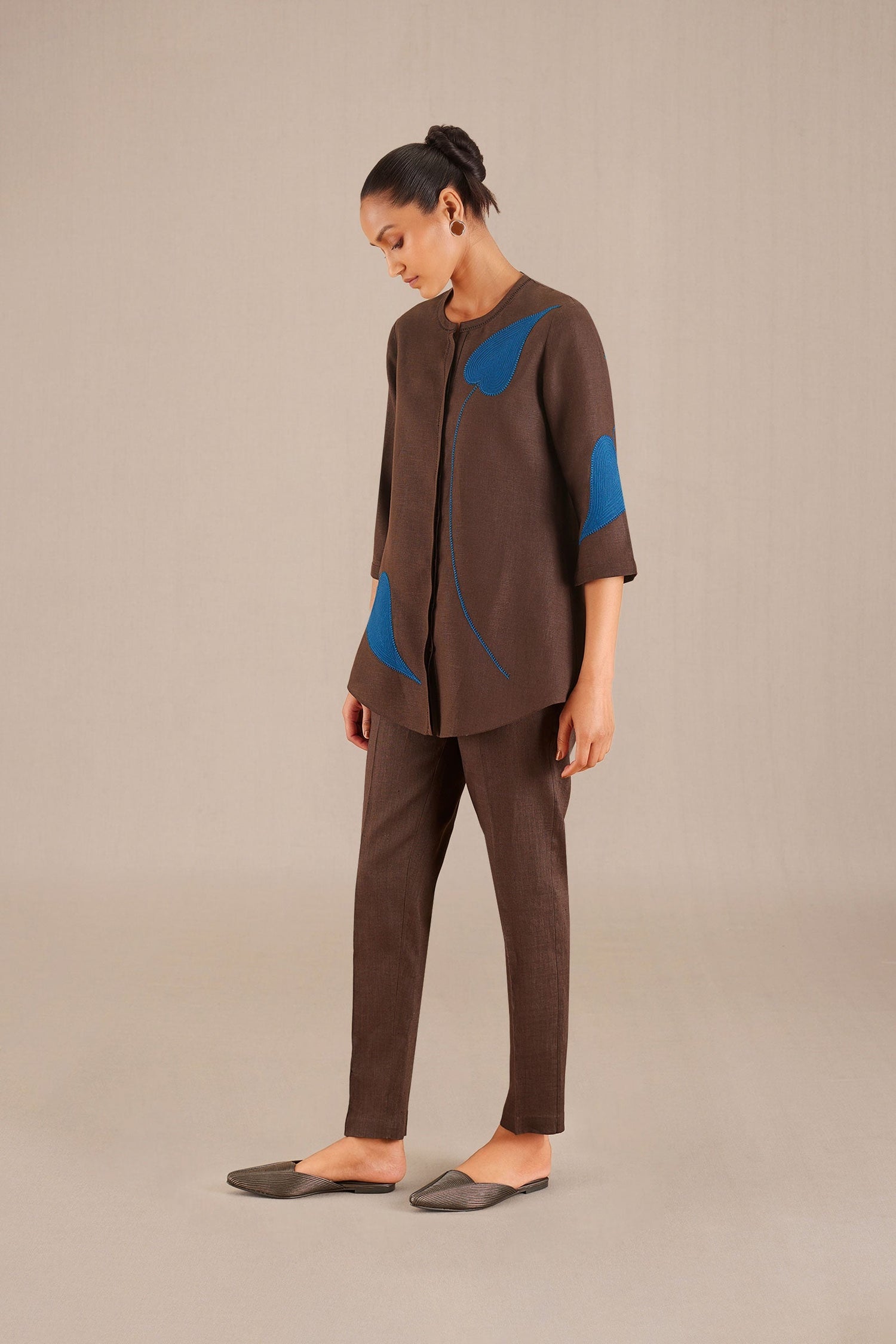  Linen Zenya Shirt Co-ord Set – Brown