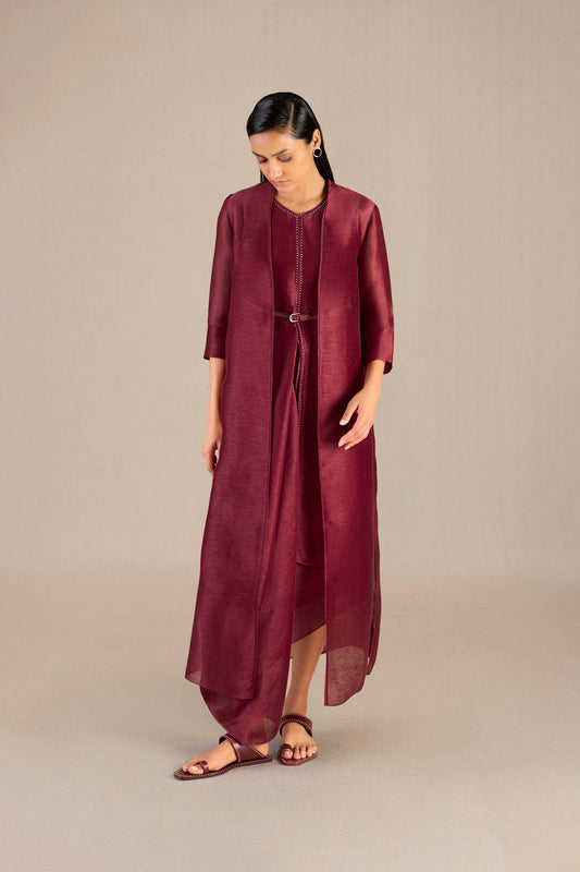 Linen Dania Dress Set – Red