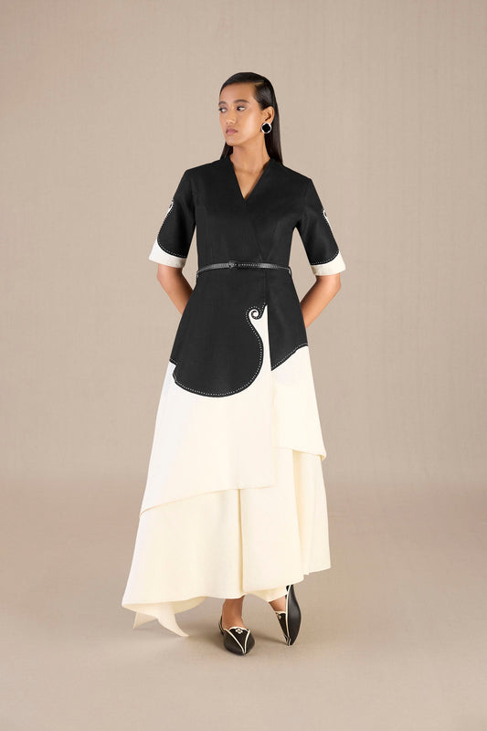 Linen Safa Jacket Set – Black