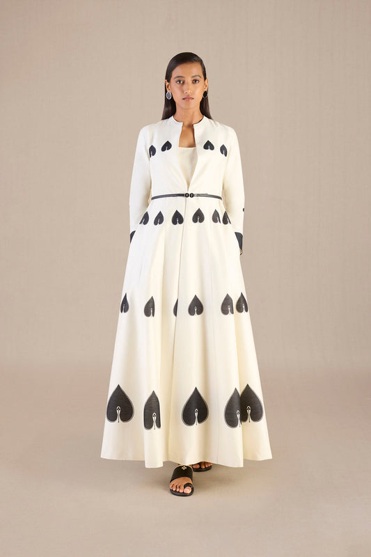 Chanderi Gulnar Jacket Set – Ivory