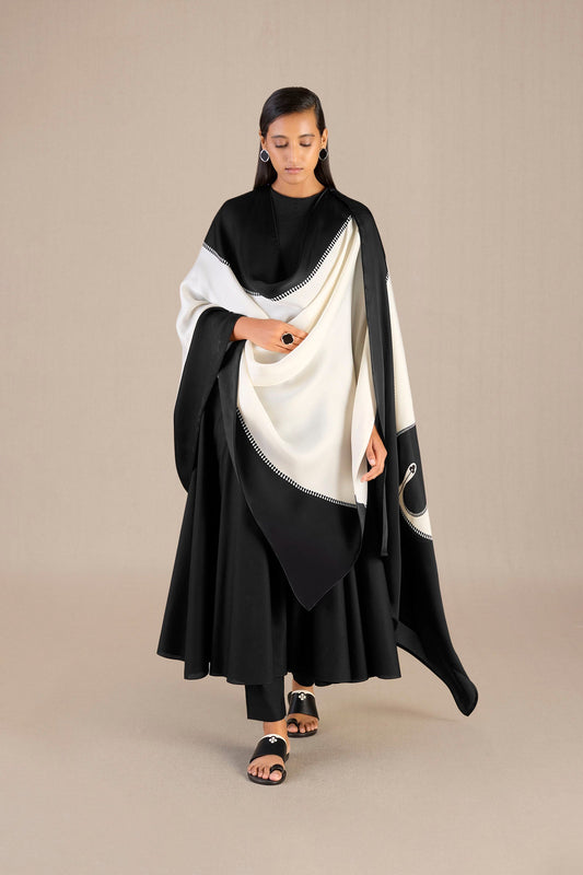 Chanderi Sadah Kurta Set – Black