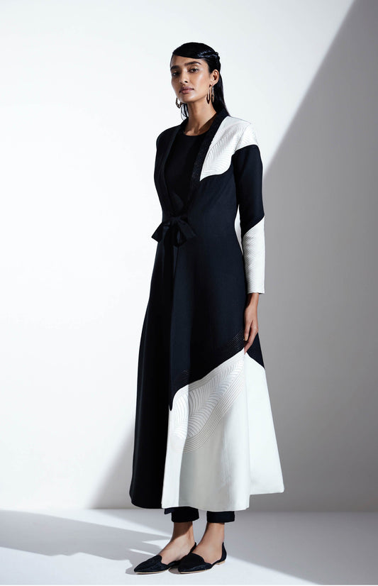 Silk Cemille Midnight Black Jacket in Wool – Multicolor